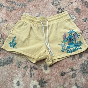 Women's Yellow Shorts with Tropical Print